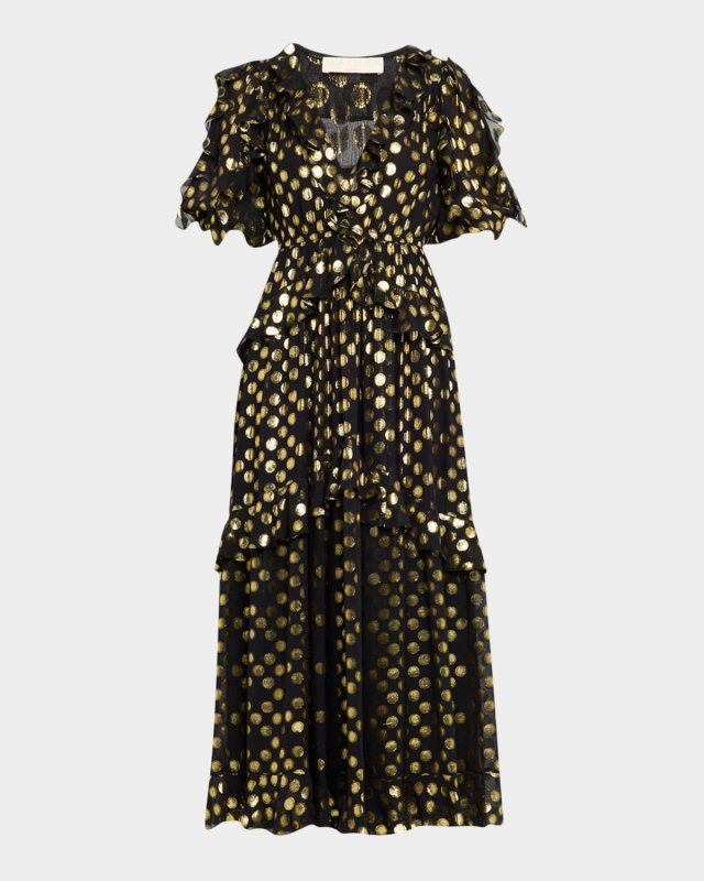 Tida V-Neck Short-Sleeve Midi Dress